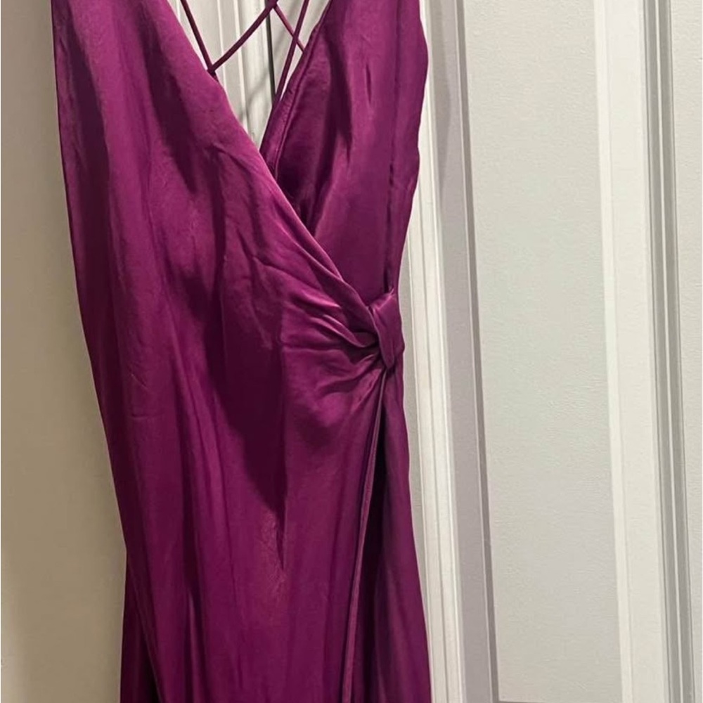 Zara Vibrant Purple Satin Dress